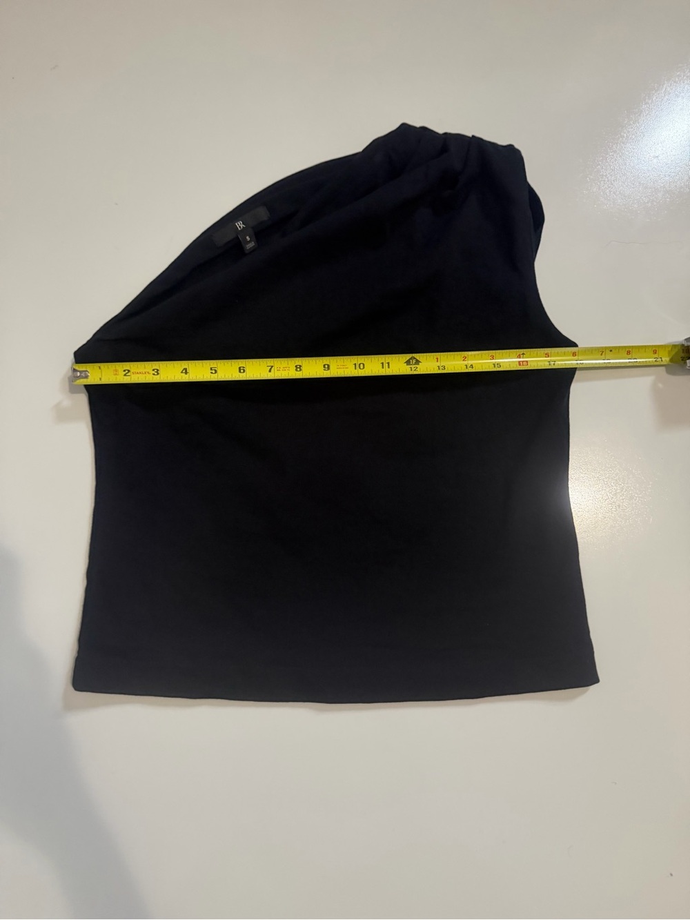 BR Black One Shoulder Ruched Top Size S Party Cocktail - Picture 8 of 8
